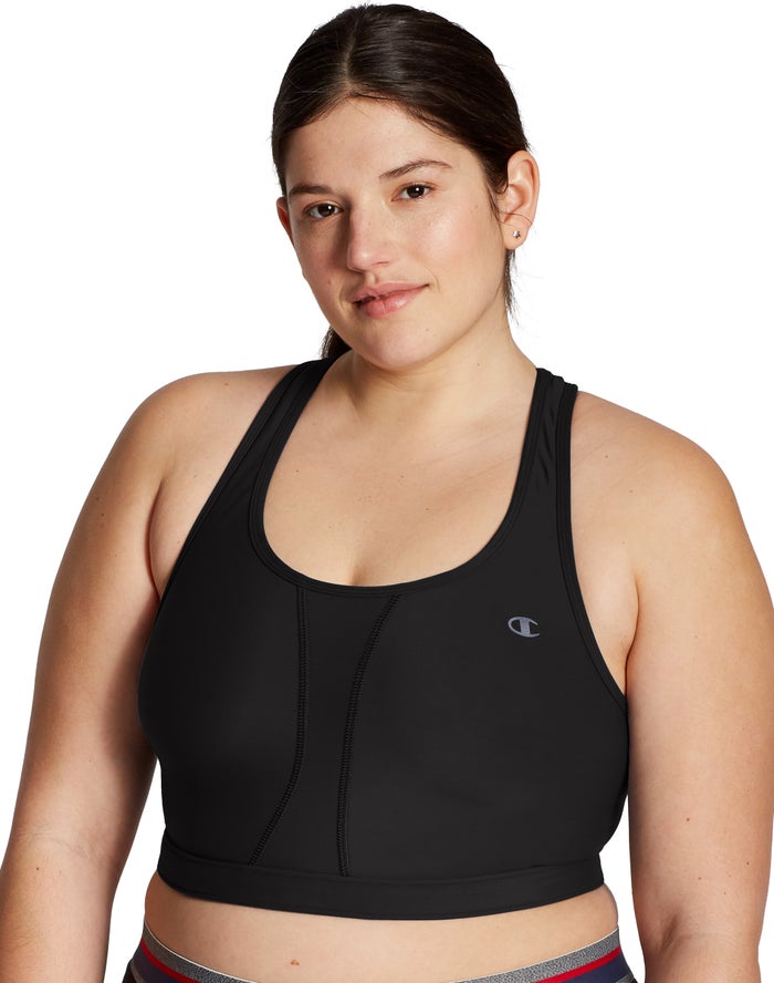 Champion Womens Sports Bra NZ - Plus Vented Black ( 1064-AMLBC )